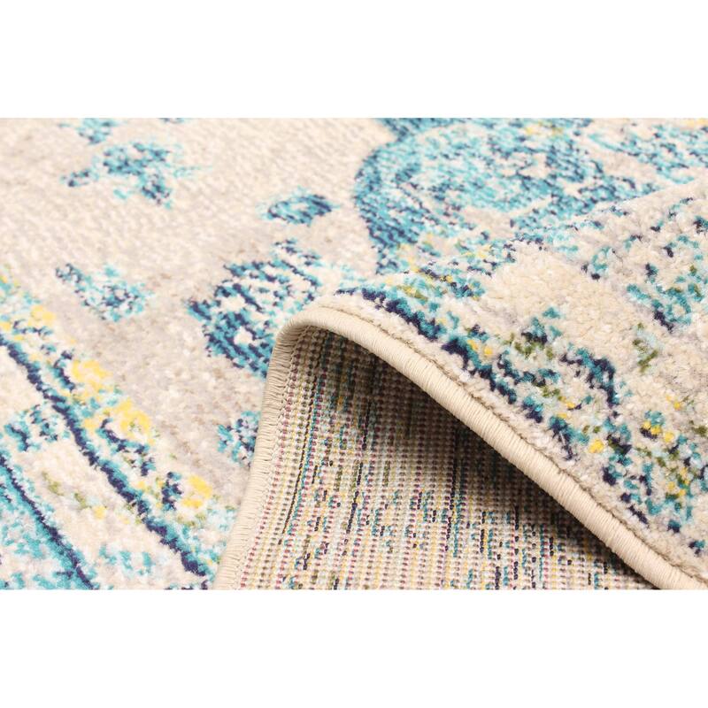 ECARPETGALLERY Machine Made Daria Blue Area Rug