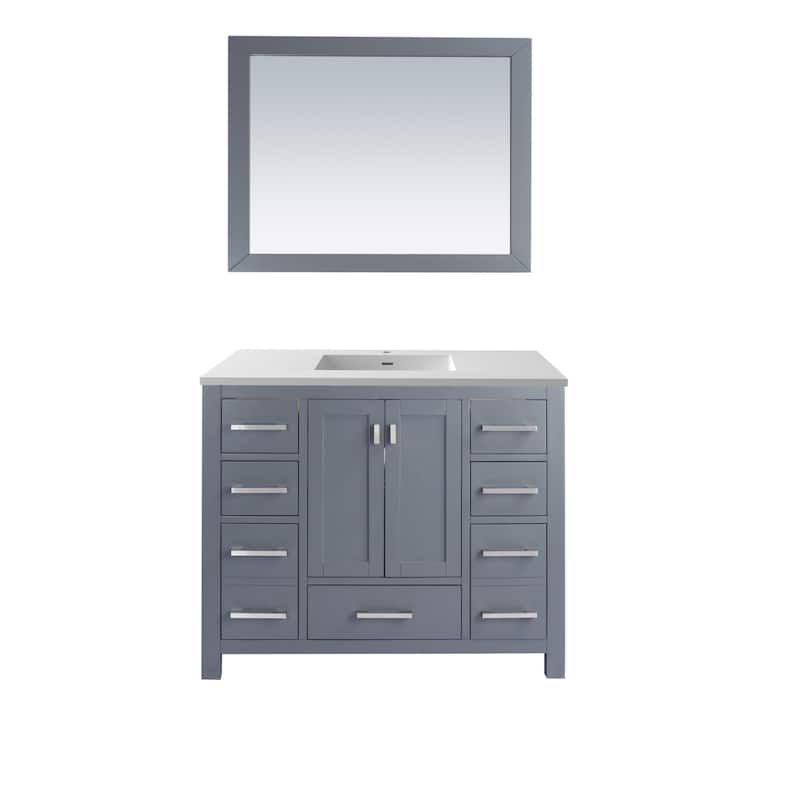 Miseno MV-42-313ANG Wilson 42" Free Standing Single Basin Vanity Set - Grey / Matte White