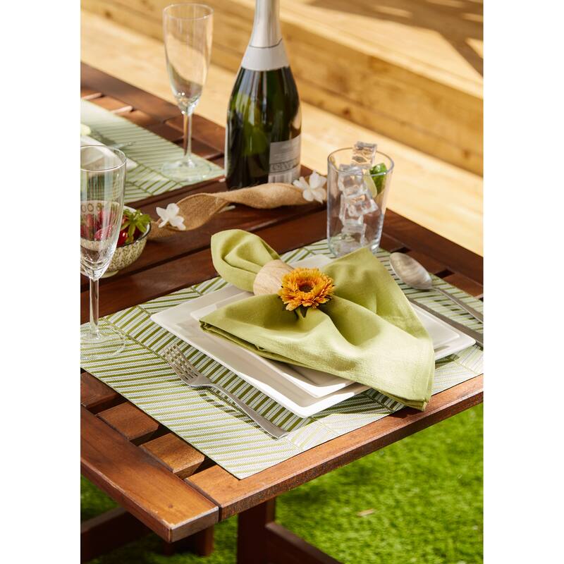 DII Antique Green Textured Twill Weave Placemat 6 Piece