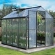 preview thumbnail 24 of 30, Aoodor Polycarbonate Walk-in Greenhouse with Aluminum Frame and Roof Vent