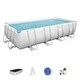 preview thumbnail 1 of 5, Bestway Power Steel 18' x 9' x 48" Rectangular Above Ground Swimming Pool Set - 280