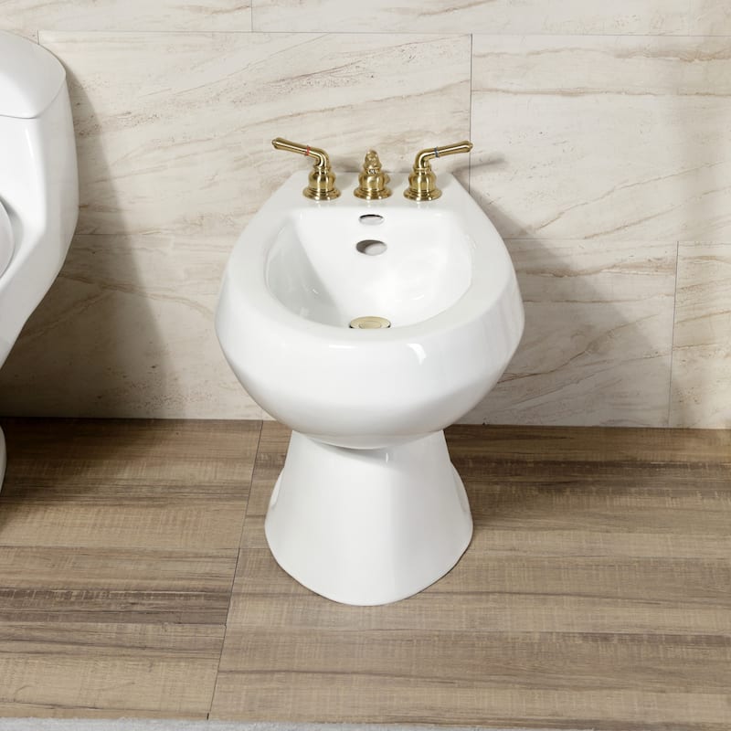 Kingston Brass Magellan Three-Handle Deck Mount Bidet Faucet