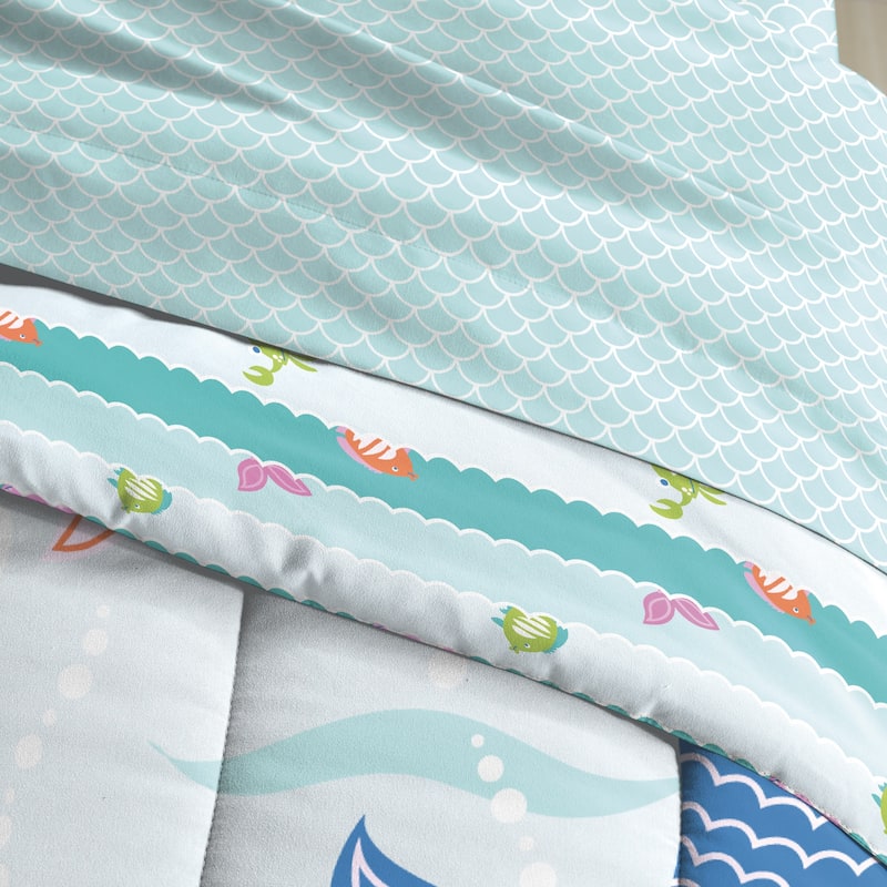 Dream Factory Mermaid Dreams 7-piece Bed in a Bag with Sheet Set