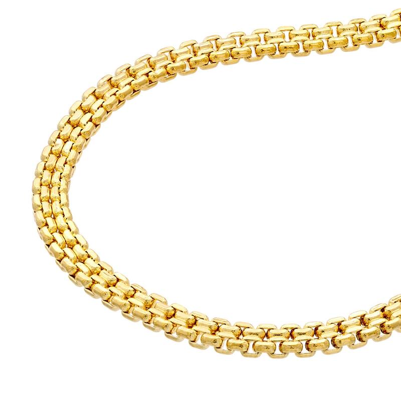 Marquee Jewels 14K Solid Yellow Gold Double Curb Box Bismark Bracelet