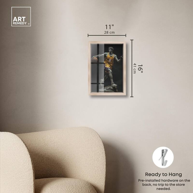 Basketball Yellow Uniform Shadowbox by Art Remedy