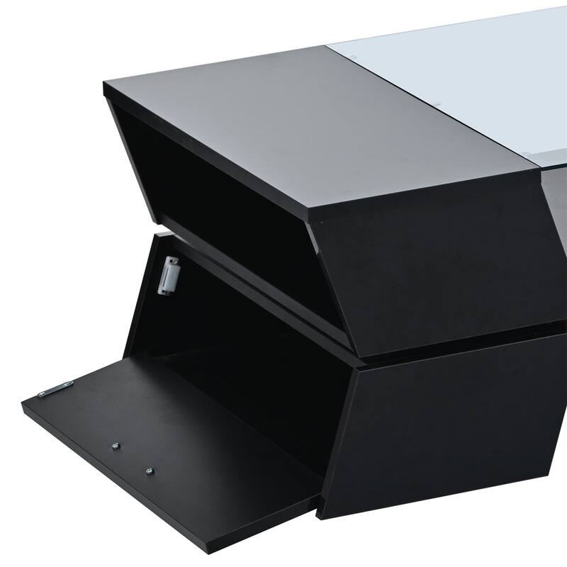 Merax Geometric Style Cocktail Table with Great Storage Capacity