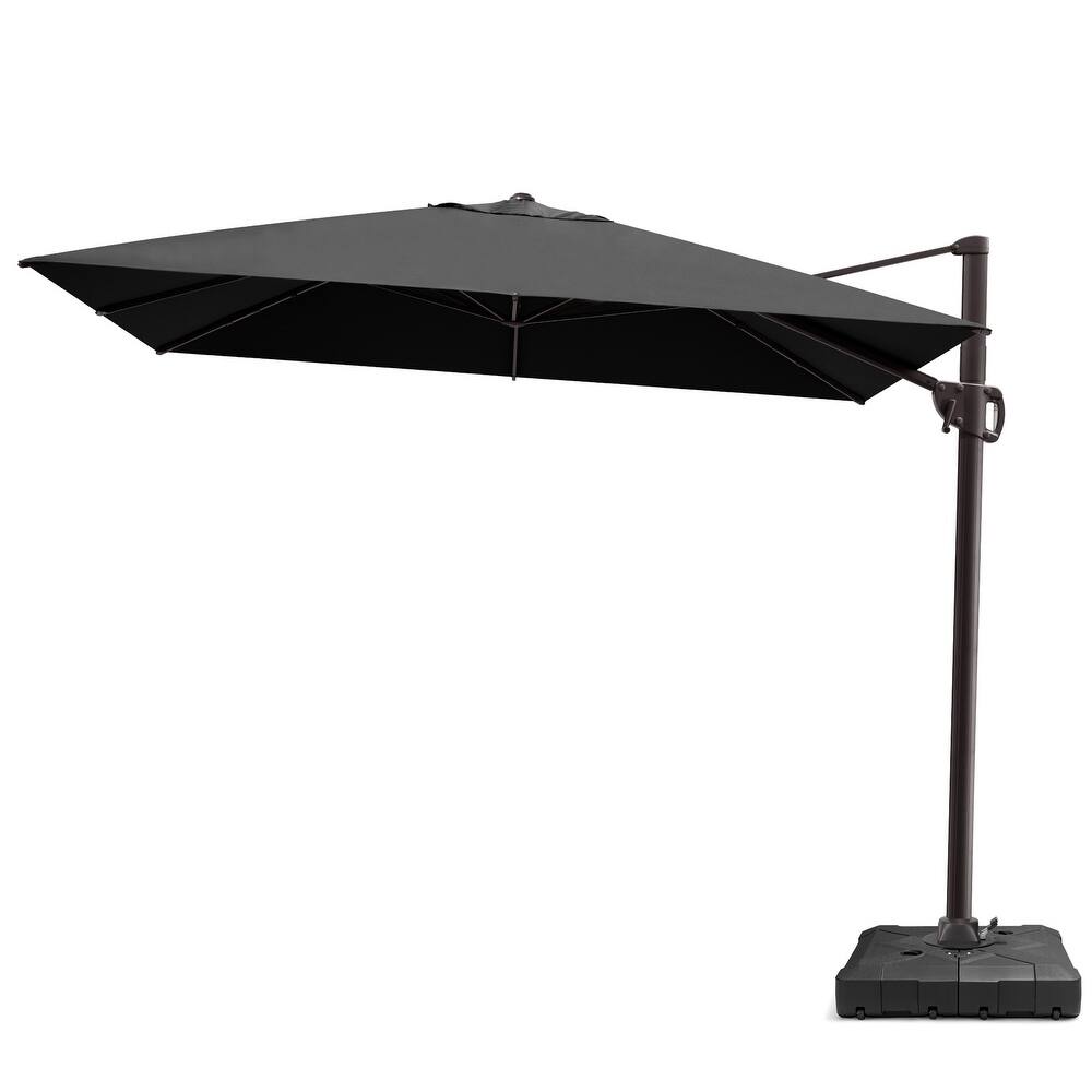 Outdoor 9 x 11 Ft Cantilever Patio Aluminum Umbrella 360 Degree Rotation with Wheel Base