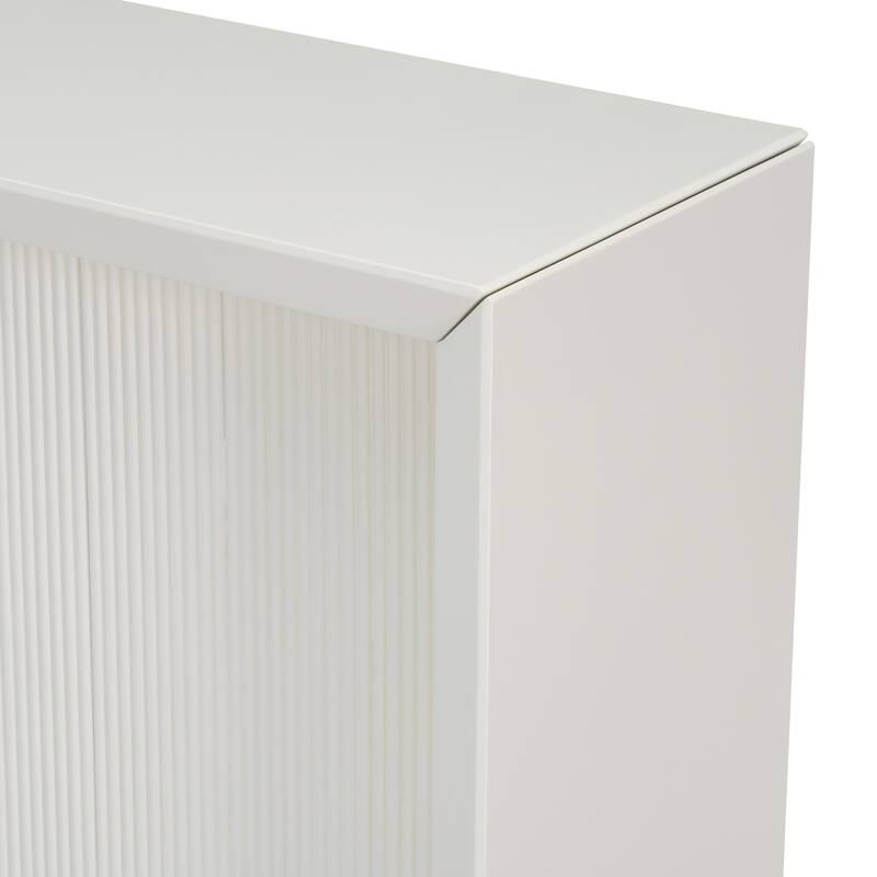 59" Wood Veneer Simple Entryway Table with Wavy Design