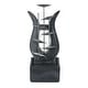 preview thumbnail 2 of 5, Silver and Grey Modern Abstract Metal Floral Cement Outdoor Fountain - 37" H