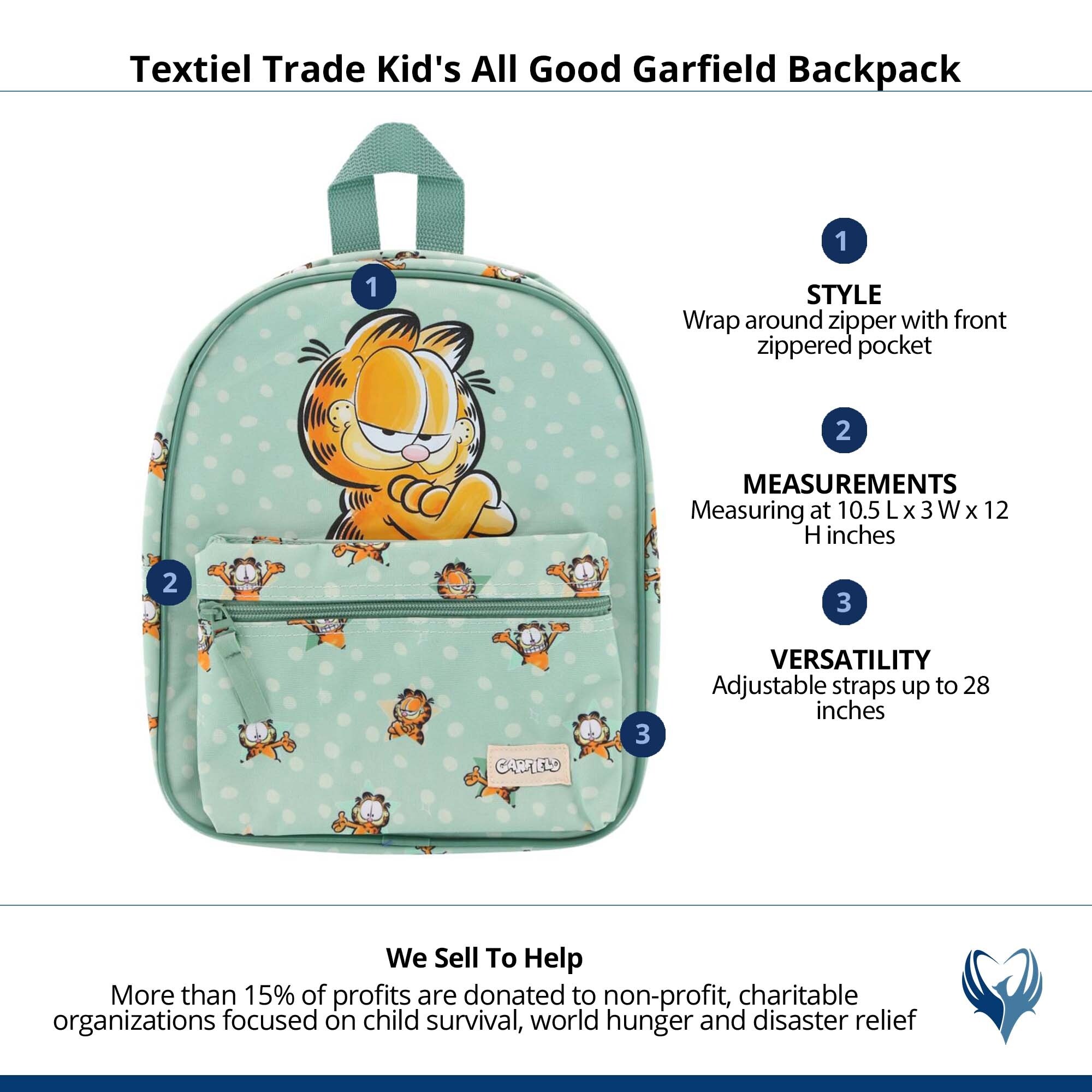 Textiel Trade Kid's All Good Garfield Backpack - one size - Bed