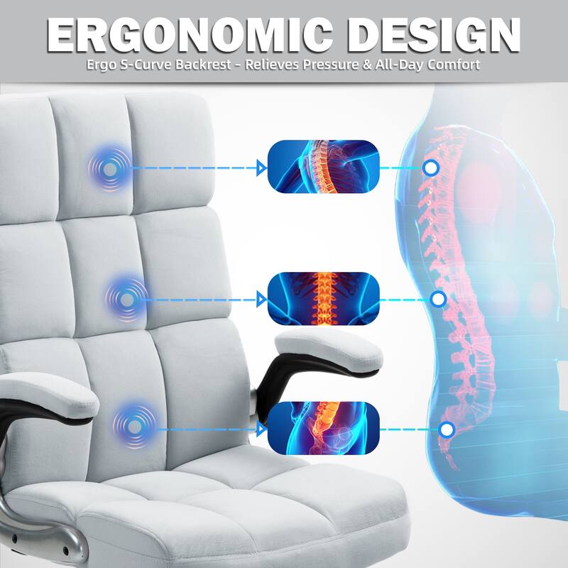 AVAWING Velvet Office Chair Executive Computer Desk Chair