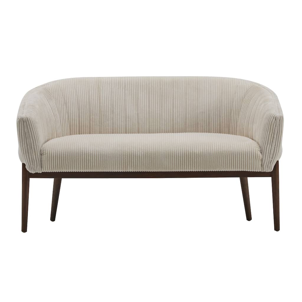 Loveseat Sofa Chaise Lounge Sofa, Tufted Sofa with Curved Armrests, Recliner Sofa with Tapered Wooden Legs