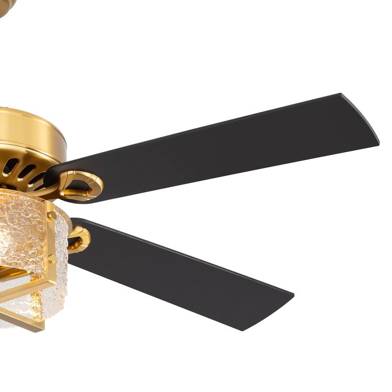 52" Reversible 5-Blade Caged Ceiling Fan with Light and Remote