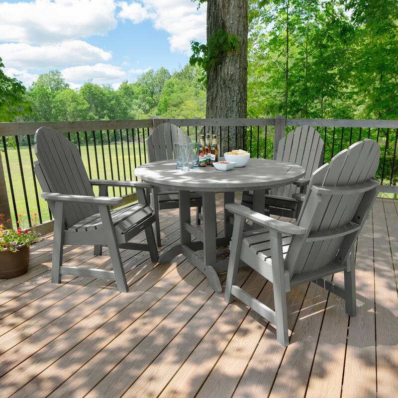 Hamilton 5-piece Outdoor Dining Set - 48" Round Table, Dining-height - Coastal Teak