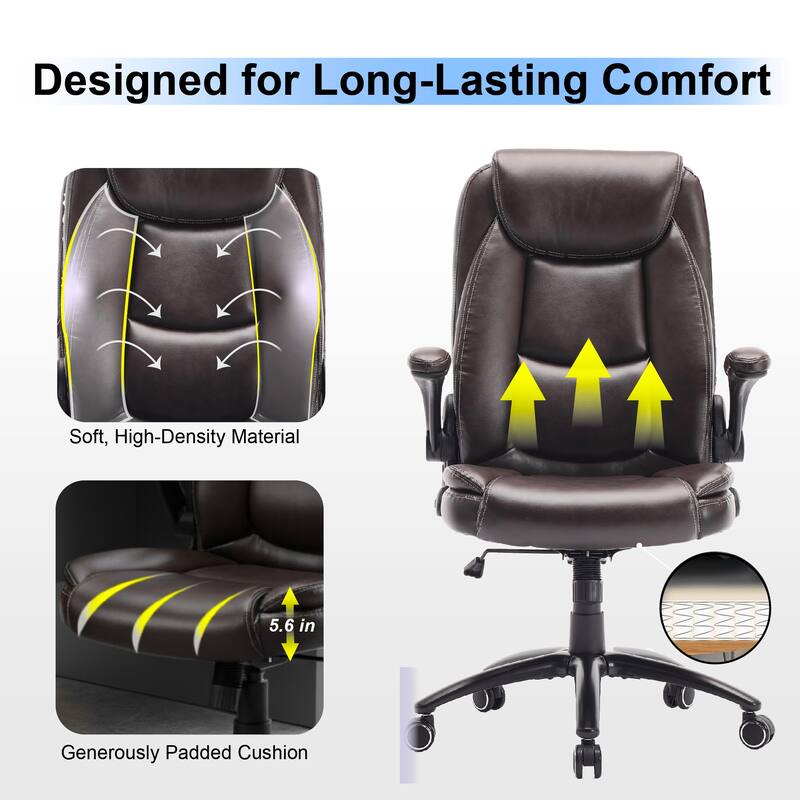 High-Back Executive Office Chair Wide Reclining Seat