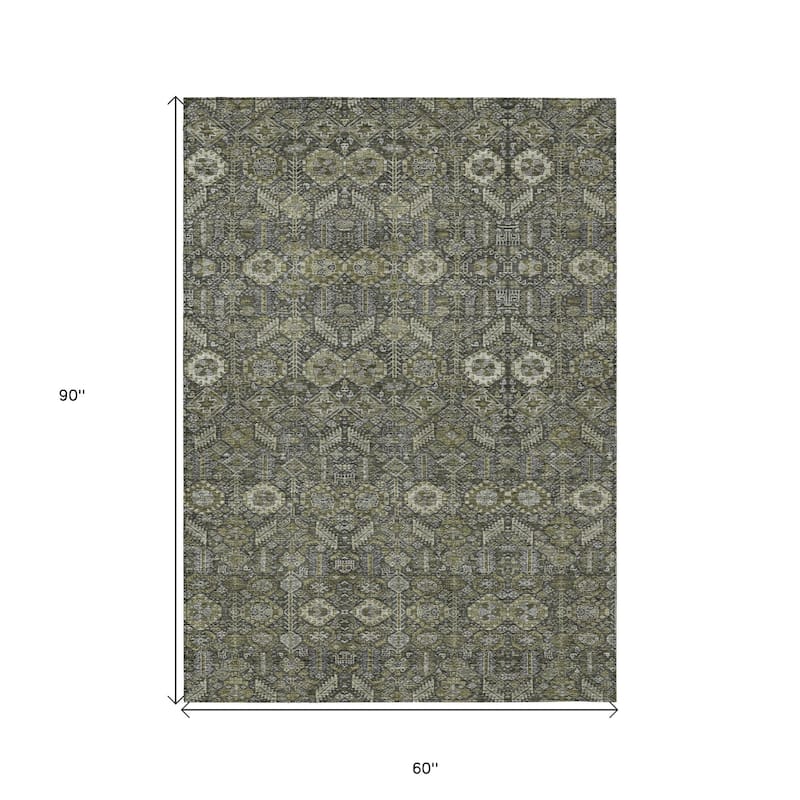 Alsis Garden-Inspired Weather Resistant Classic Meets Modern Outdoor Rug