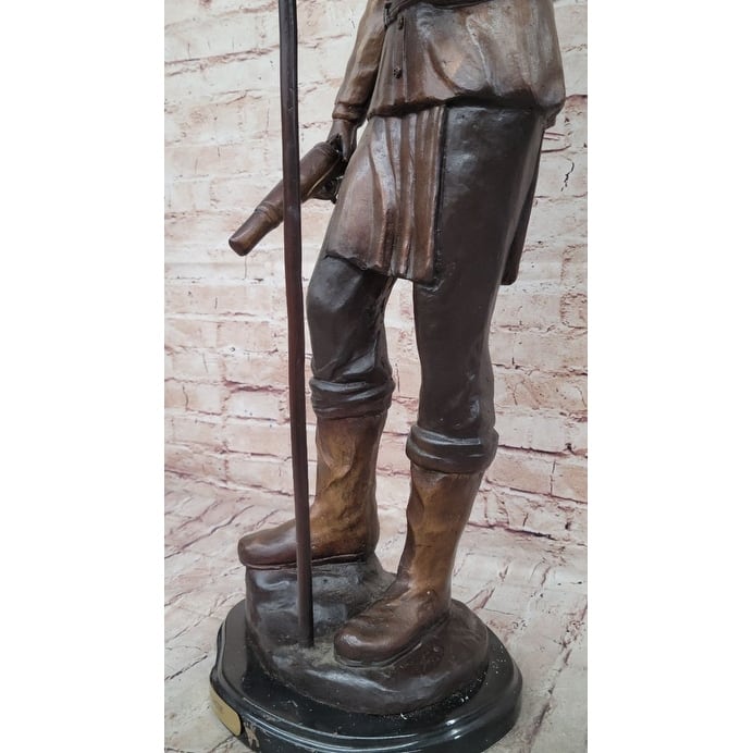 Native American Indian Apache Chief Cochise Bronze Statue Sculpture Figure On Marble Base