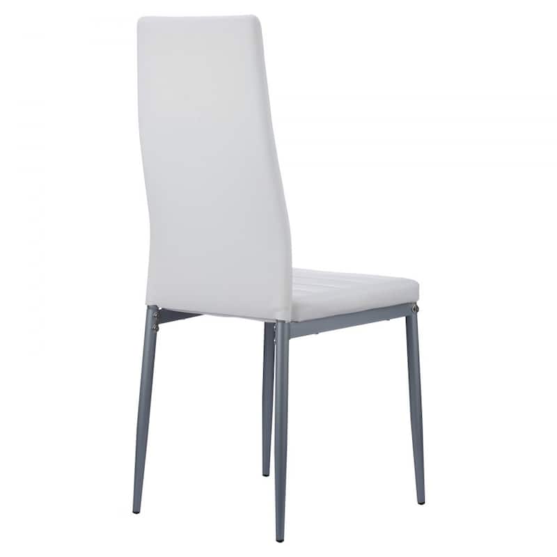 Metal PVC Leather Dining Chair Set Ergonomic Modern Seat