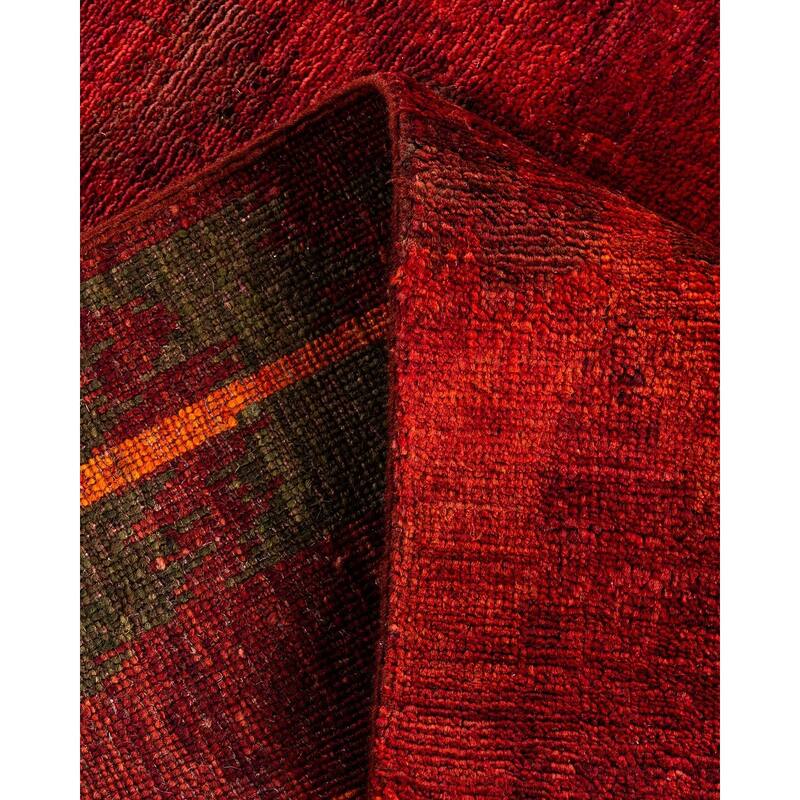 Vibrance One-of-a-Kind Hand-Knotted Runner Rug - Orange, 4' 9" x 14' 2" - 4' 9" x 14' 2"