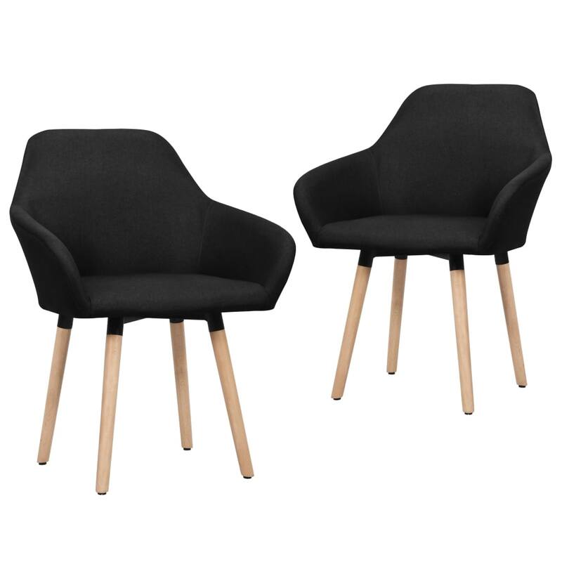 vidaXL Dining Chair Accent Upholstered Arm Chair with Solid Wood Legs Fabric - 24.4" x 21.3" x 32.9"