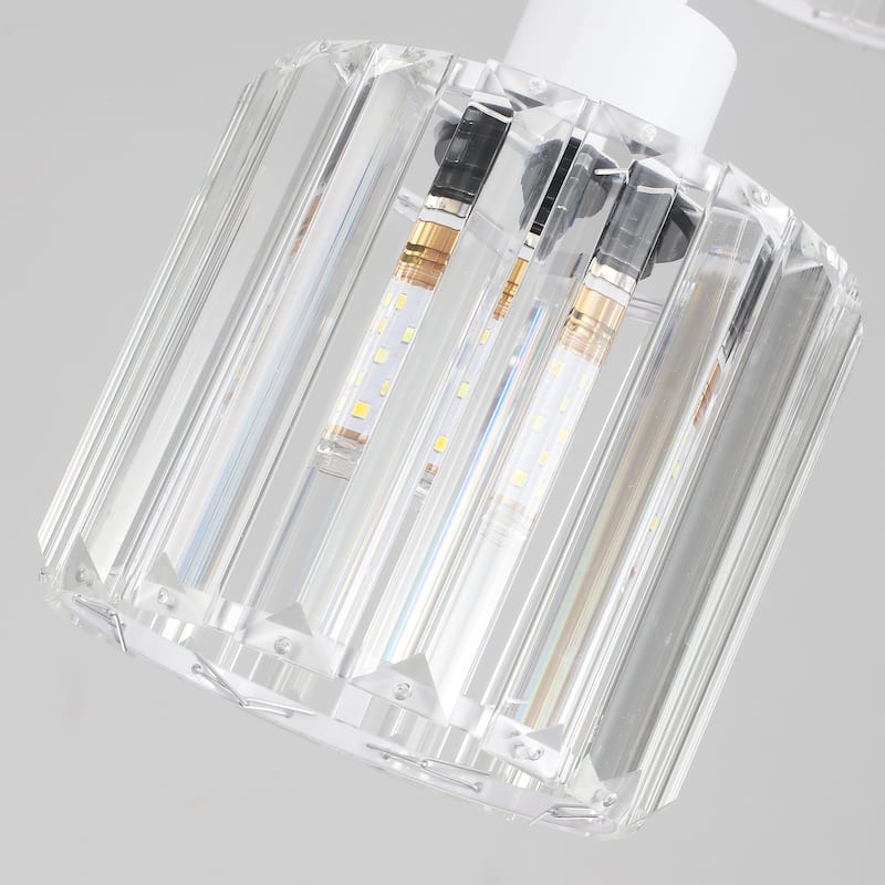 Modern 3-Light Crystal Chandelier, Kitchen Island Pendant Lights, Classic Semi Flush Mount Chandelier for Dining Room