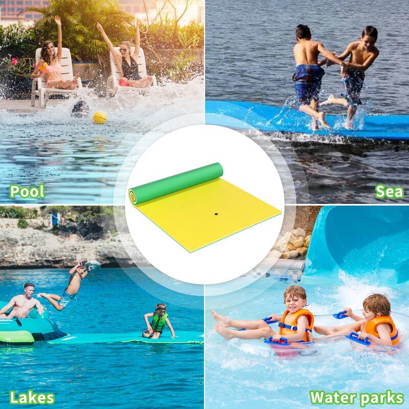 7 FT 3-Layer XPE Lily Pad Floating Mat, Double-Sided Use Floating Water Mat