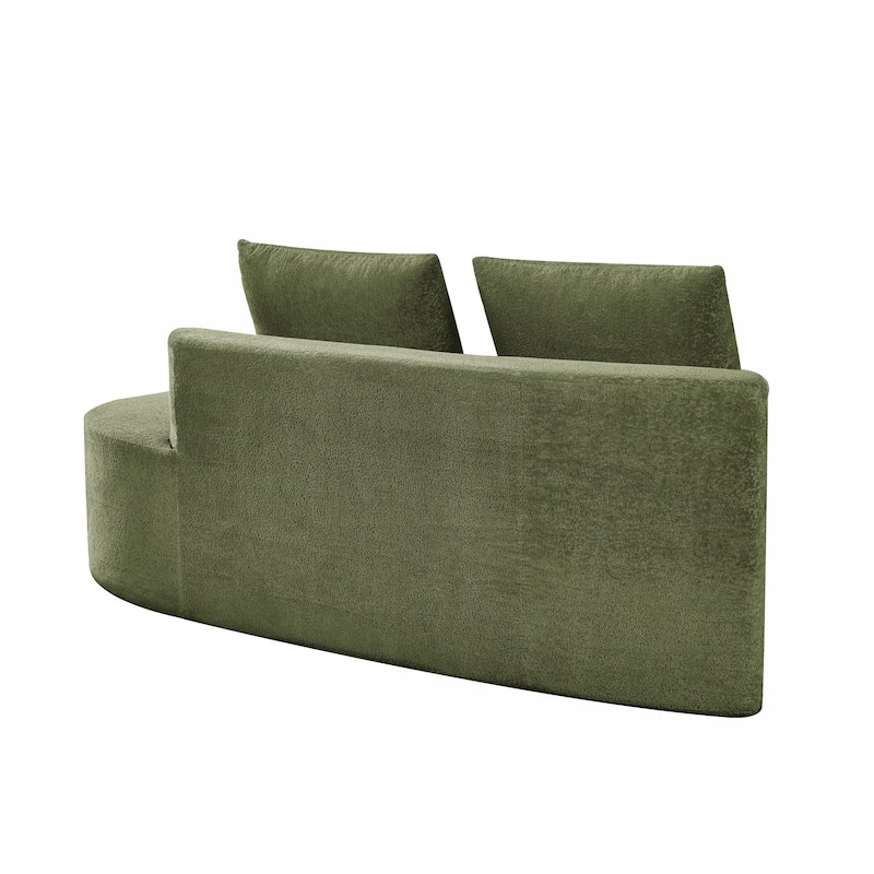 Roomfitters 116" Modern Curved 2-Piece Sectional Sofa with Chaise Lounge, Comfy Upholstery for Living Room