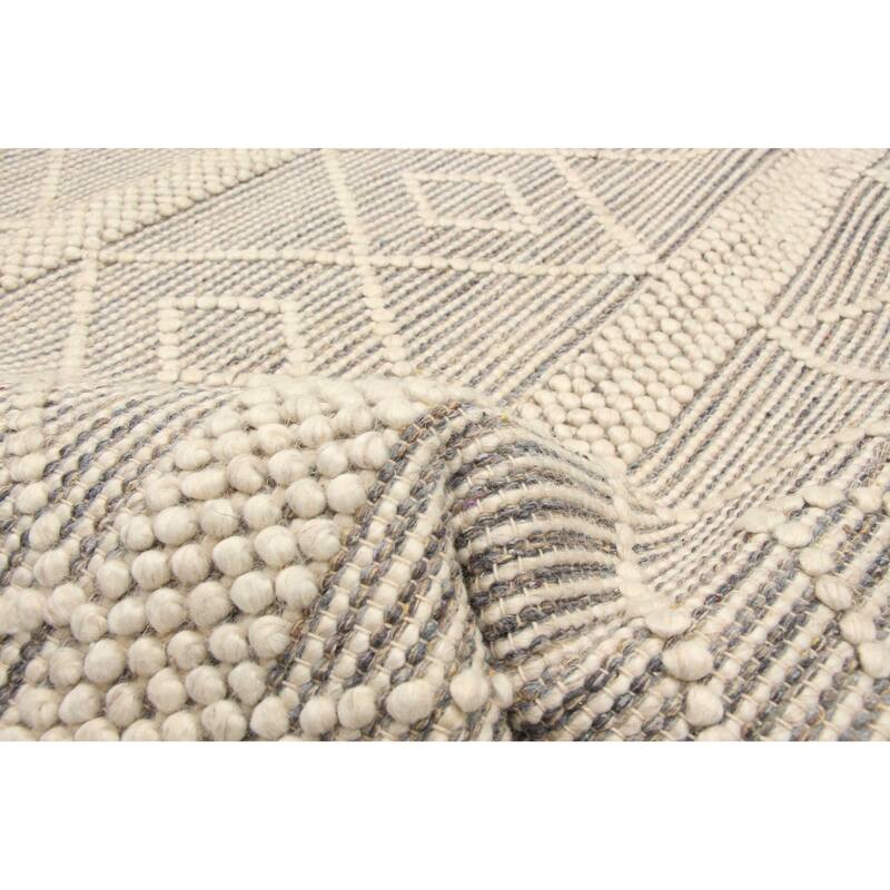 ECARPETGALLERY Braid weave Sienna Cream Wool Rug - 5'0 x 8'0