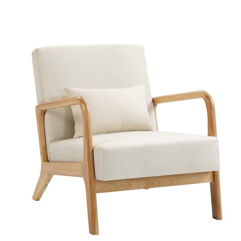 2 Set Upholstered Lounge Arm Chair with Pillow - Set of 2
