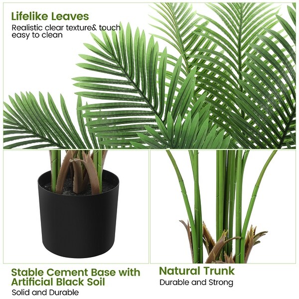 7ft Artificial Palm Tree with Real Bark Design and 9 Adjustable