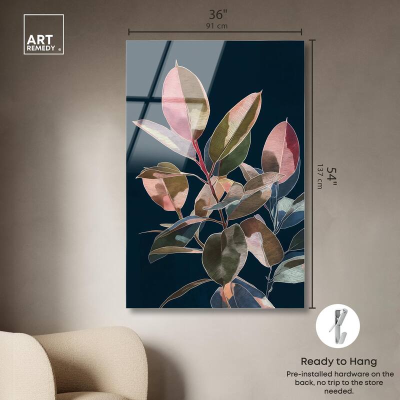 Fuchsia Frond I Acrylic by Art Remedy, Ready to Hang