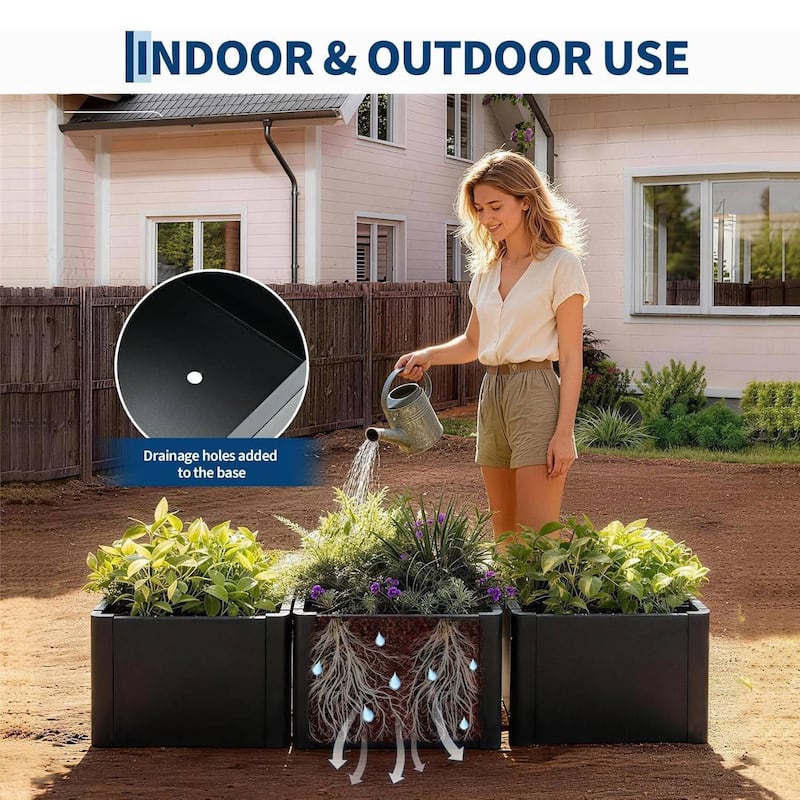 20.47" Modern Raised Garden Bed Planter, Ideal for Yard, Patio with Base - N/A