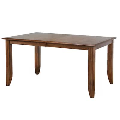 Extendable Dining Table - Seats 8 Rectangular Table Amish Brown Finish Home Stock - 72