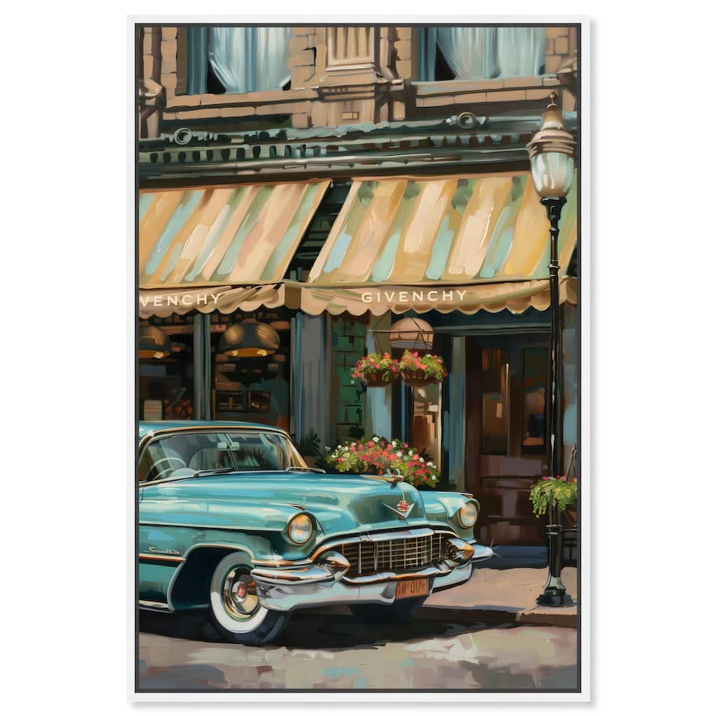 Classic Car Store Visit II Canvas by Art Remedy