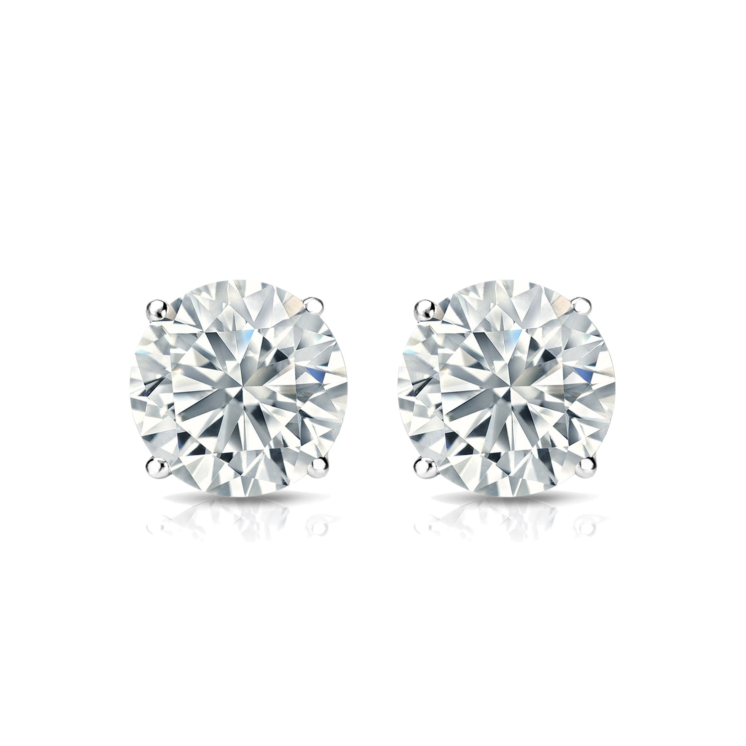 Auriya 14k Gold Lab Grown Round Diamond Stud Earrings 0.50 to 5.00 ct. tw. 4-Prong Martini Push-Back (E-F VS)