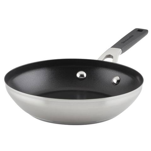 KitchenAid Stainless Steel Nonstick Frying Pan, 8-Inch, Brushed