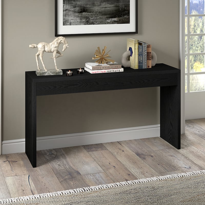 Lawrence 55" Wide Rectangular Console Table - 55" Wide - Black Grain