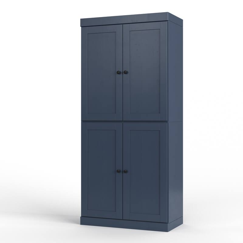 Palace Imports 100% Solid Wood 32" Bathroom Storage Cabinet with Shaker Doors and Adjustable Shelves - Antique Blue