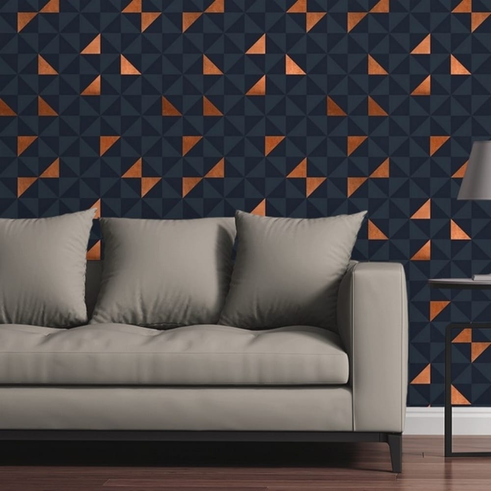 Shop Circle Art Group Removable Wallpaper Tile Copper Triangles