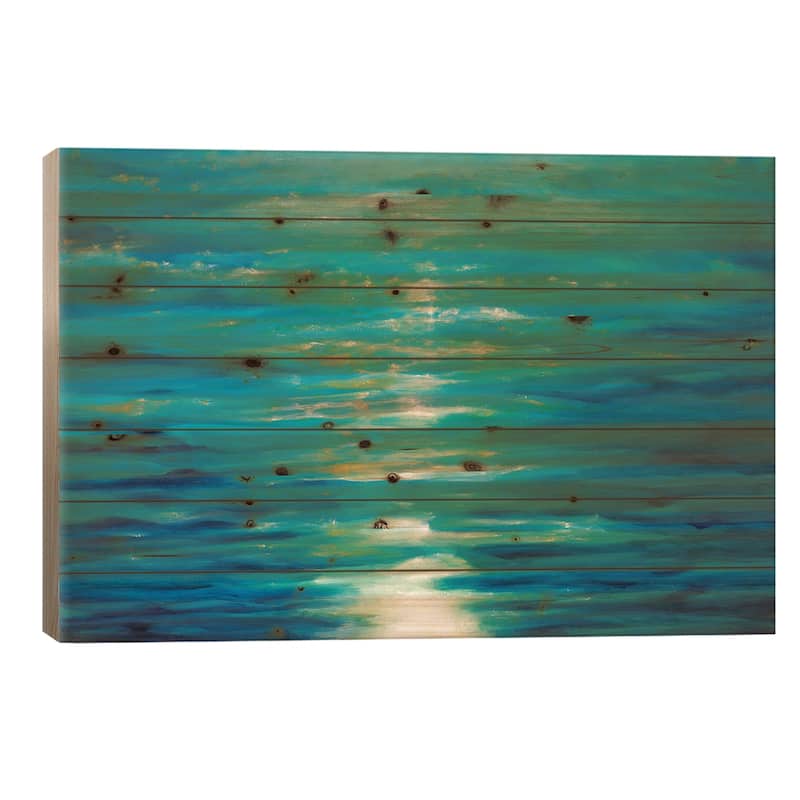 Deep Blue Print On Wood by Dina DArgo - Multi-Color - 26x40x1.5