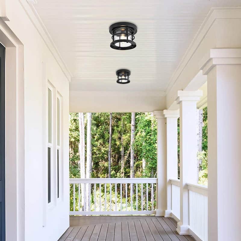 Jocelyn Outdoor Flush Mount in Black
