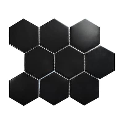 Porcelain Mosaic Tiles - White 4" Hexagon Mosaic Tiles