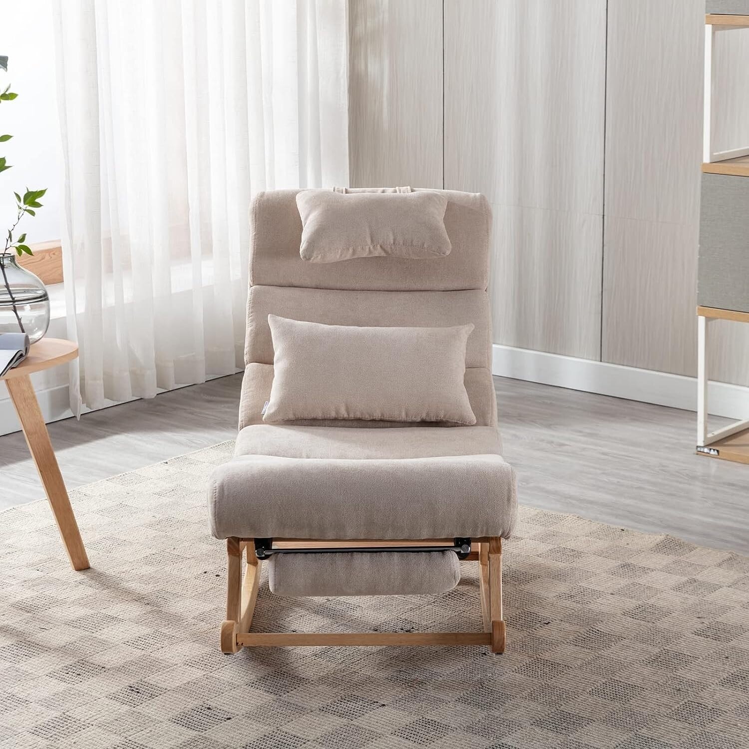 Rocking Chaise Lounges Recliner Chair with Adjustable Foot Rest