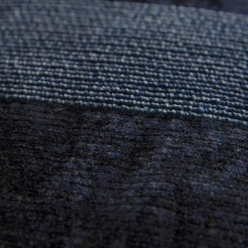 HomeRoots Navy Dimensional Stripe Modern Lumbar Pillow