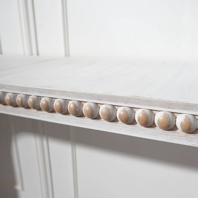 Entryway Table, Curved Waterfall-style Table,Console table with wood beads,Entrance Table for Entryway, Hallway, Living Room