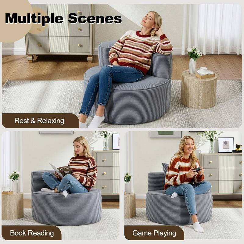 Plush Lounger Soft Sofa No Assembly Required