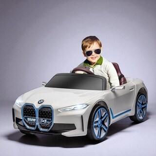 12V Licensed BMW i4 Kids Electric Ride-On Car with Remote Control, Music, Lights, Suspension, Horn, for Boys & Girls Ages 3-6