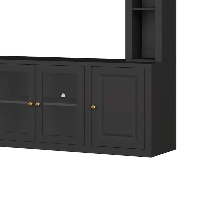 4-Piece Modern Entertainment Center Wall Unit with Bookshelves - All-in-1 Large TV Stand for TVs Up to 80"