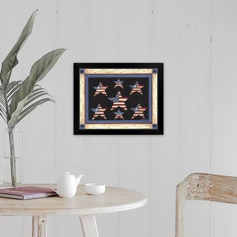 "Patriotic Stars" Black Framed Print