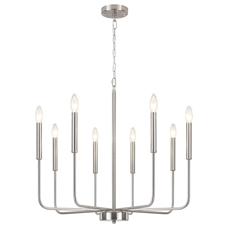 8-Light Farmhouse Traditional Candle Chandelier for Dining Room Bedroom Living Room